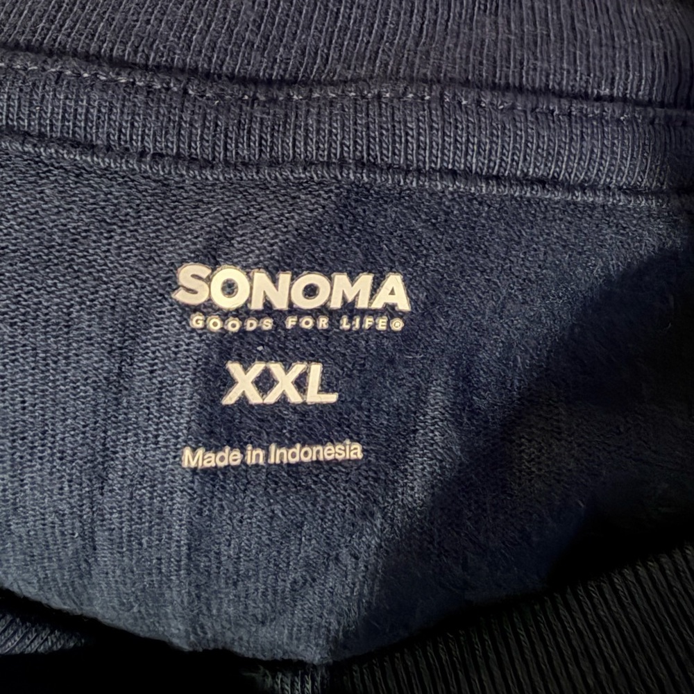 🐣NWOT Sonoma Men's Deep Blue Long Sleeve Tee - Picture 7 of 7
